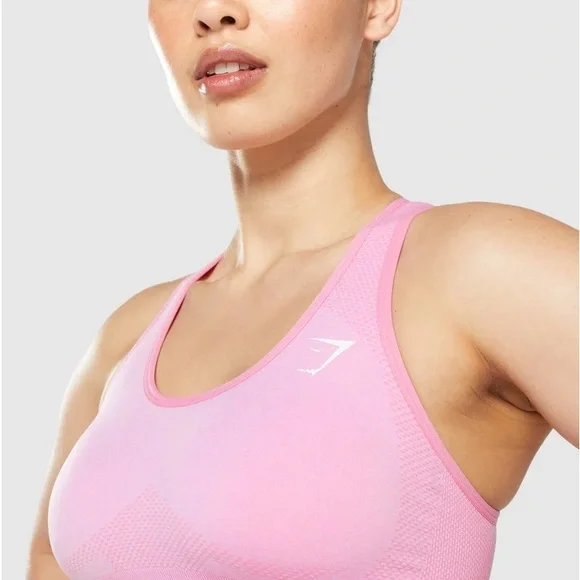 Gymshark Vital Seamless Sports Bra Pink NWOT Size M - Picture 2 of 7